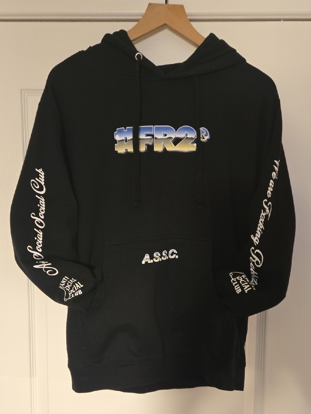 ASSC #FR2 X Magnetism Hoodie Black Sz S Anti Social Social Club